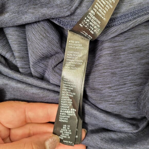 Core 10 Women's All Day Comfort 22" High-Waist Capri Yoga Legging Navy/Gray 1X - Picture 6 of 10